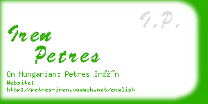 iren petres business card